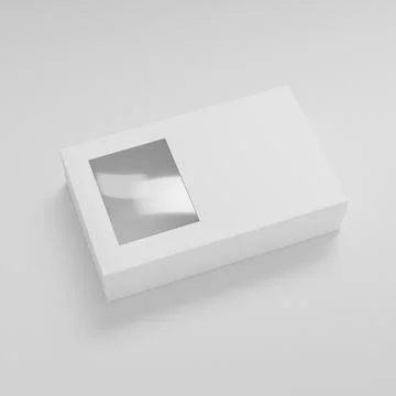 Paper box packaging mockup, luxury gift box with window display Stock Illustration