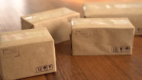 Paper boxes, parcel Stock Footage 101903809