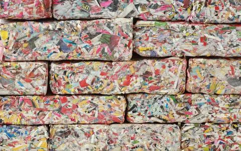 Paper bricks wall Stock Photos