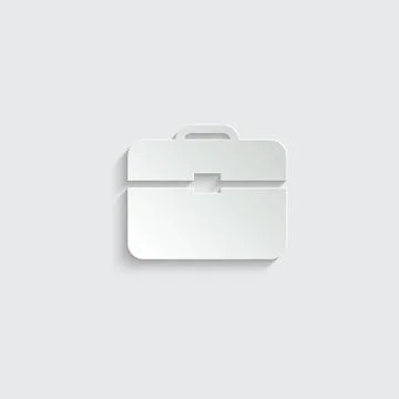Paper briefcase icon - vector Stock Illustration