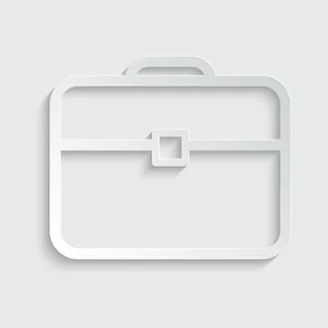 Paper briefcase icon - vector Stock Illustration