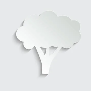 Paper Broccoli icon. vector broccoli branch sign Stock-Illustration