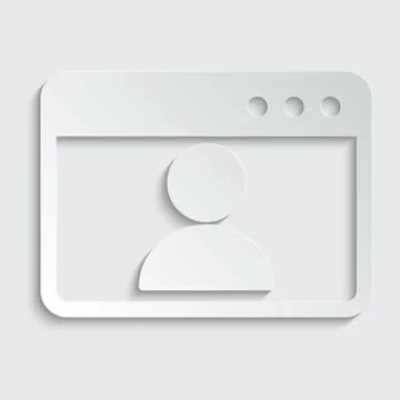 Paper  browser icon. Webpage icon/ internet icon with user sign vector Stock Illustration