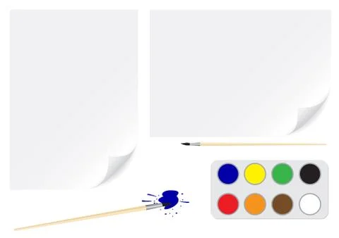 Paper brush colors Stock Illustration