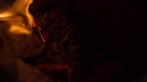 Paper Burning in Fire 스톡 동영상 73458300