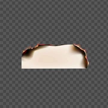 Paper burning realistic vector, flaming paper or ablaze parchment sheet with Illustrazione stock