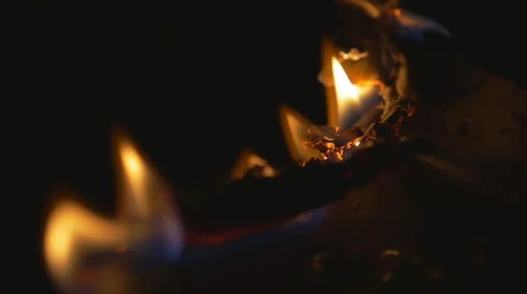 Paper Burning in Slow Motion Video stock 46020368