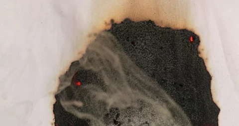 Paper Burns and Chars in Macro Green Screen View. Vídeos de archivo 347454132