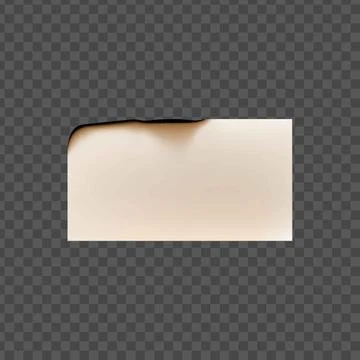 Paper burnt realistic vector, charred paper edge, side or parchment sheet with Illustrazione stock