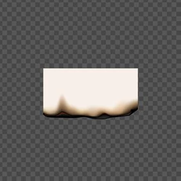 Paper burnt realistic vector, smoldering page scrap, charred paper sheet edge Stock Illustration
