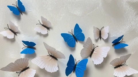 Paper butterflies Stock Footage 120597364