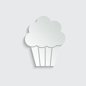 Paper cake icon vector - black sign Stock Illustration
