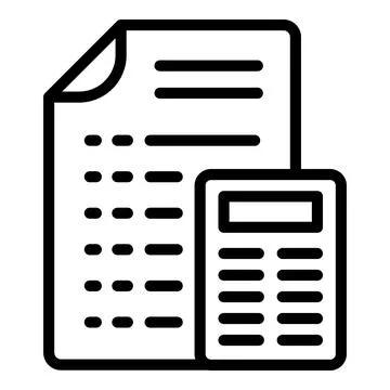 Paper calculator icon outline vector. Help child Stock Illustration