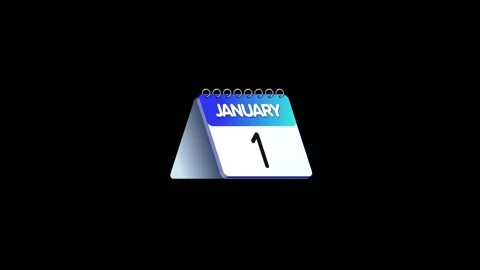 Paper Calendar Flips Page from December 31st to January 1st Animation. 4K Stock Footage 222598357