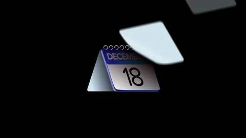 Paper Calendar Flips Quickly Through The Days Of The Month December Animation. 4 Stock Footage 222598562