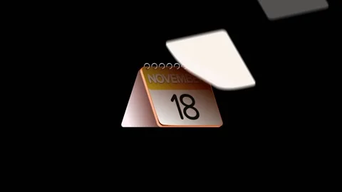 Paper Calendar Flips Quickly Through The Days Of The Month November Animation.  Stock Footage 222598959