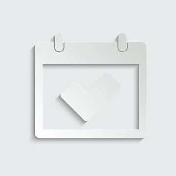 Paper Calendar icon vector with Checkmark icon Stock Illustration