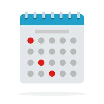 Paper calendar marked with dates vector flat isolated Stock Illustration