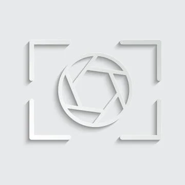 Paper Camera objective icon. camera symbol for web and mobile Stock Illustration