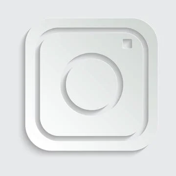 Paper camera vector. Line camera icon   with shadow on a grey background Stock Illustration