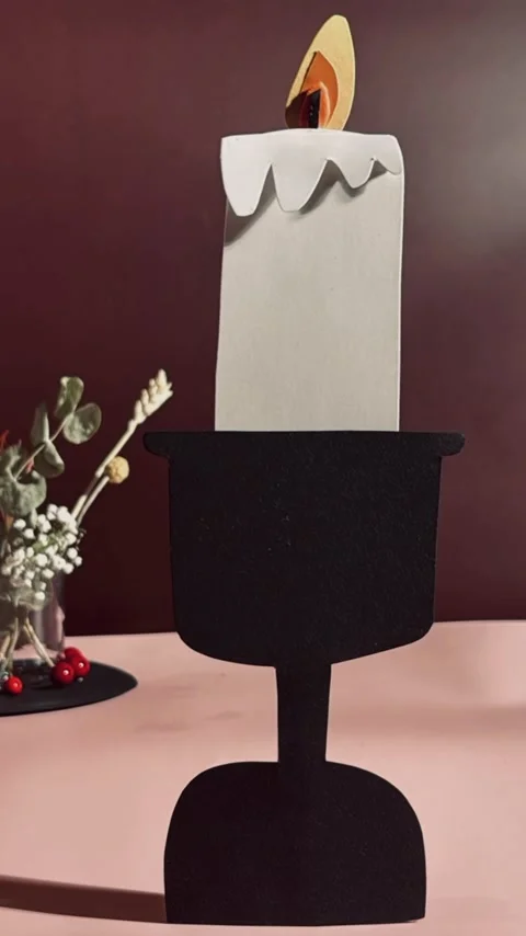 Paper candle stop motion Stock Footage 296536037