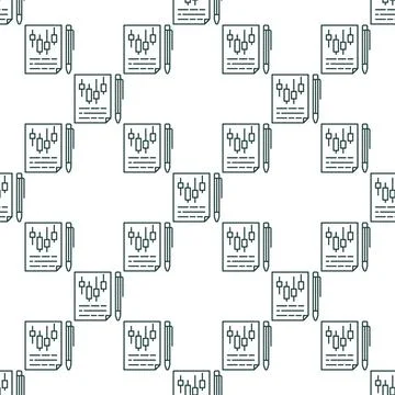 Paper with candlestick pattern vector electronic trading document outline s.. Illustrazione stock