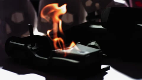 Paper car on fire Stock Footage 274705153