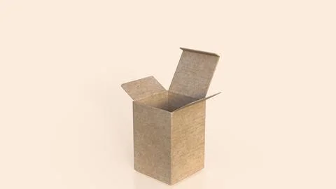 The paper card box on white background  image 3d rendering. Illustrazione stock