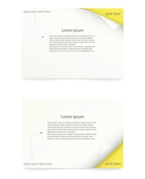 Paper card with curled corner Illustrazione stock