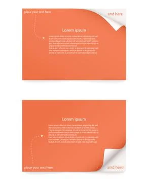 Paper card with curled corner Illustrazione stock