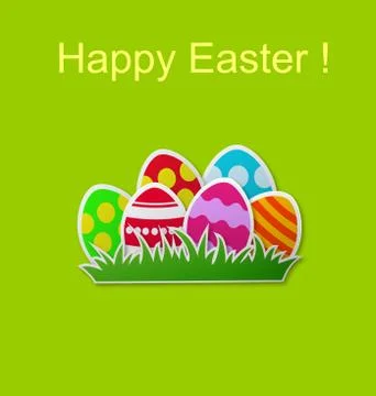 Paper card with Easter eggs Stock Illustration