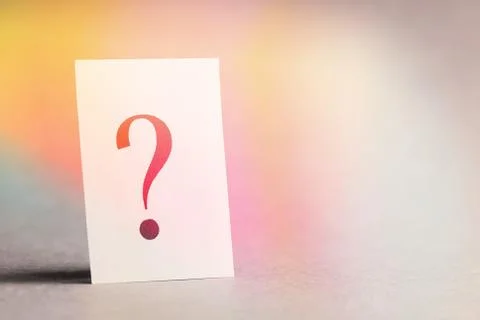 Paper card with a question mark Stock Photos