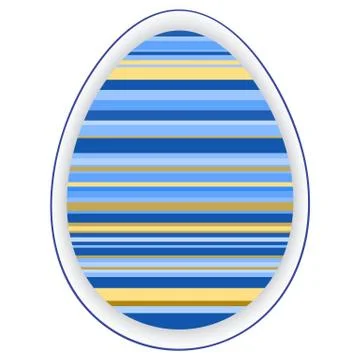 Paper card template with multicolor striped easter egg Stock Illustration