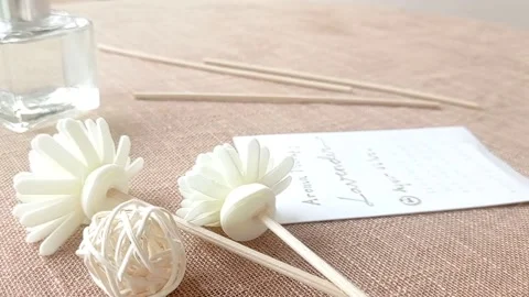 Paper cards on a brown table Stock Footage 146254292