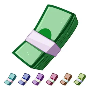 Paper cash stack cartoon vector graphic Stock Illustration