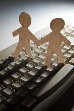Paper Chain Men Stock Photos