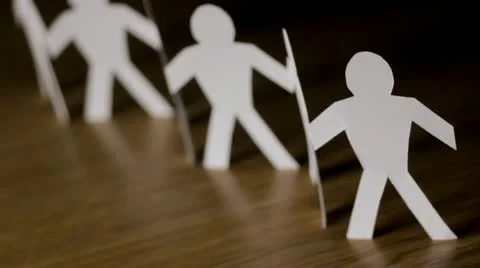 Paper Chain People Stock Footage 10919164