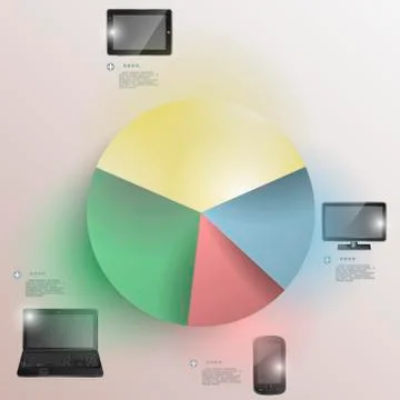 Paper chart for electronic devices statistics presentation eps10 Stock Illustration
