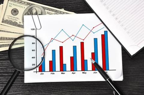 Paper with chart Stock Photos