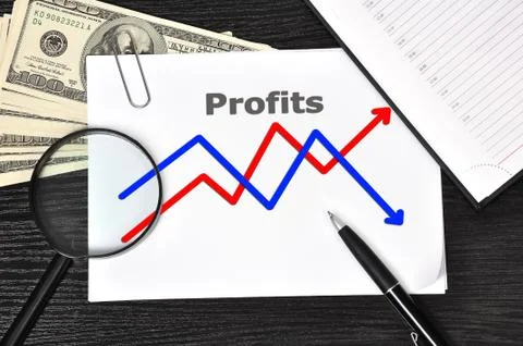 Paper with chart Stock-Fotos