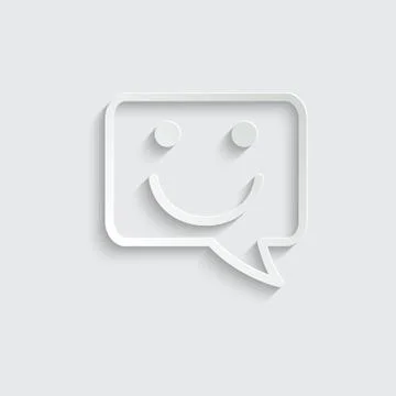 Paper Chat Bubbles Vector Icon. smile icon  Social network ICON Stock Illustration