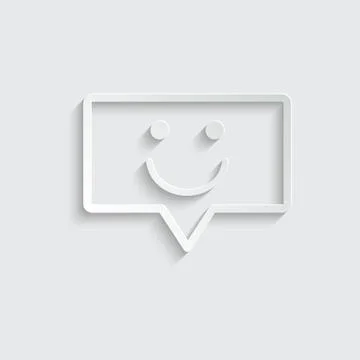 Paper Chat Bubbles Vector Icon. smile icon  Social network ICON Stock Illustration