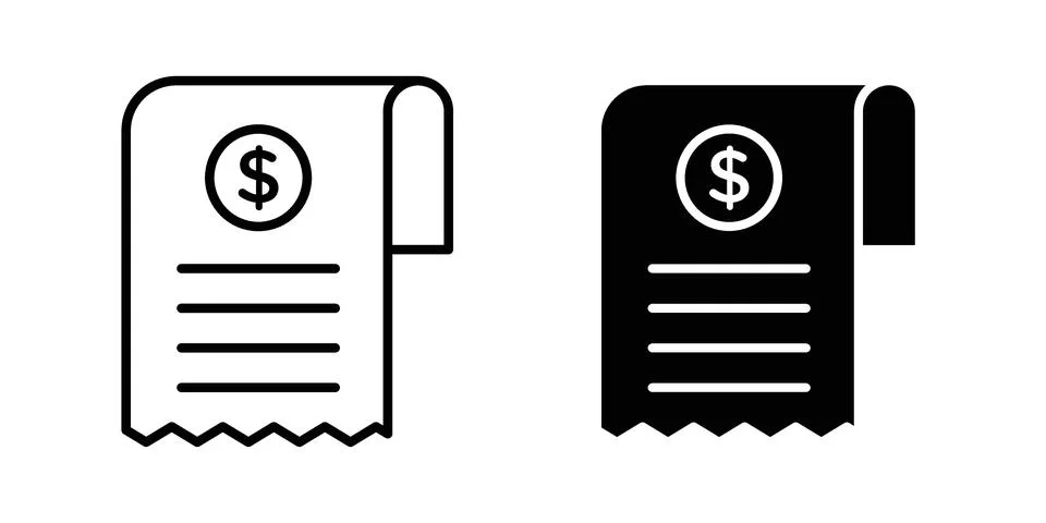 Paper check receipt icon vector design illustrations Stock Illustration
