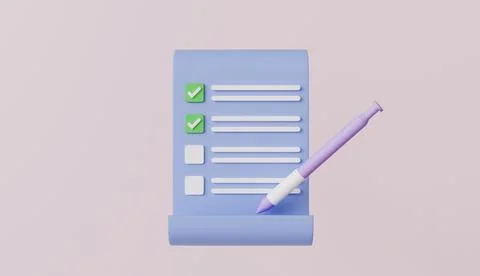 Paper checklist report for fast progress exams, analytics and development Stock Illustration