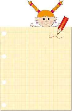 Paper with child Stock Illustration
