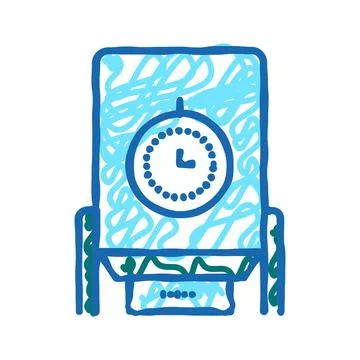 Paper chips dryer machine icon doodle illustration 스톡 일러스트