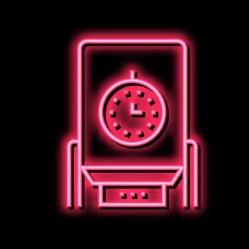 Paper chips dryer machine neon glow icon illustration Stock Illustration