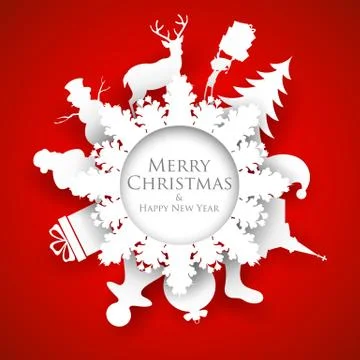 Paper Christmas Background Stock Illustration