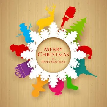 Paper Christmas Background Stock Illustration