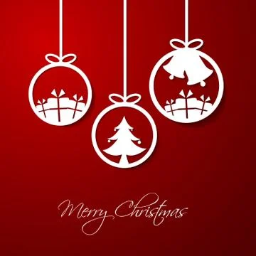 Paper Christmas ball presentation Stock Illustration